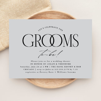 Grooms Möhippa Modern Typografi Inbjudningar