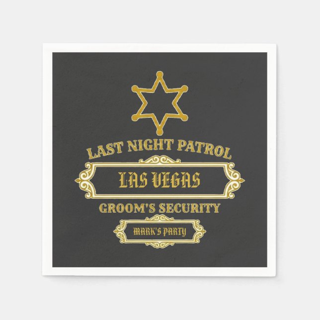 Groom's Security Last Night Patrol Pappersservett (Framsidan)