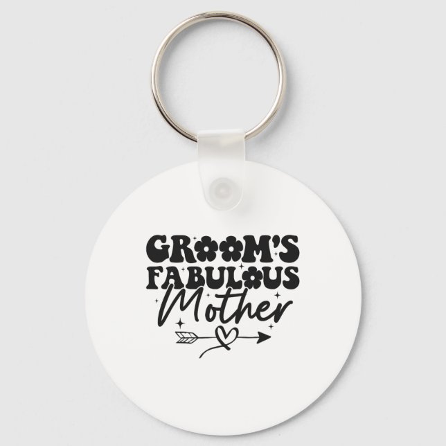 Grooms sköna Mor Groovy Mamma i Groom Nyckelring (Framsida)