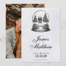 Grooms Snö Globe Spara Datumet