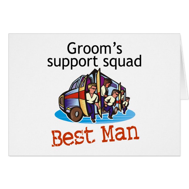 Grooms Squad Best Man Hälsningskort (Framsidan Horizontal)