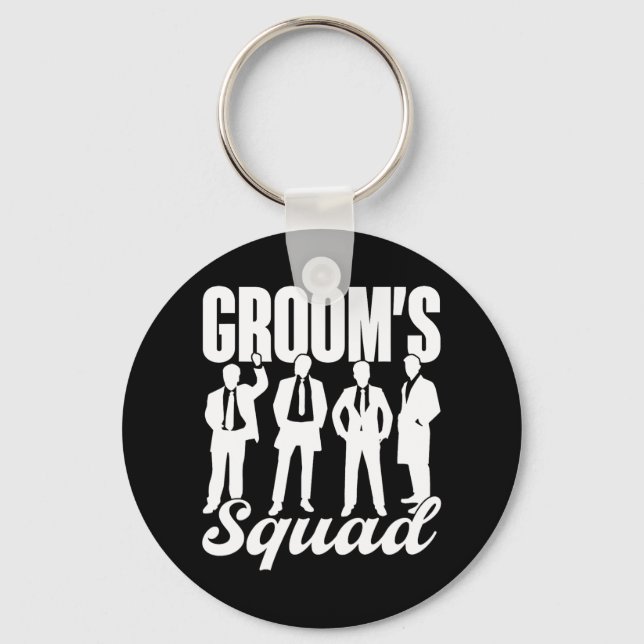 Grooms Squad Team Bride Groom Party Bachelor Nyckelring (Framsida)