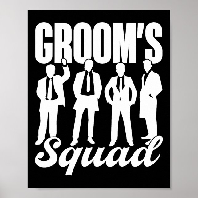 Grooms Squad Team Bride Groom Party Bachelor Poster (Framsidan)