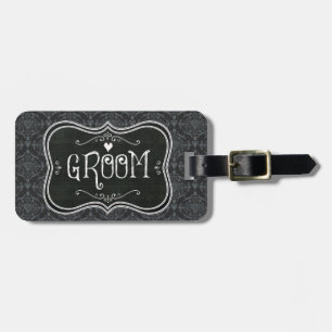 Grooms svarta luggage-tagg bagagebricka