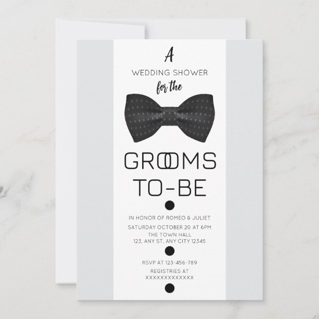 Grooms To-Be Wedding Shower Invitation Inbjudningar (Framsida)