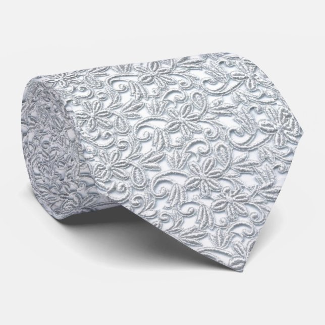 Grooms White Möhippa Bröllop Dress Snöre Mönster T Slips (Rullad)