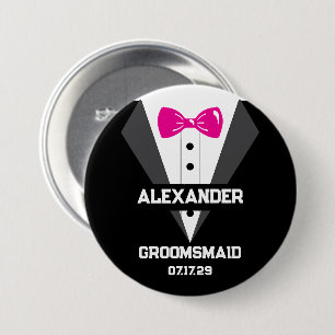 Groomsmaid Gift med eget namn och Bröllop-datum Knapp