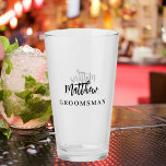Groomsman bachelor Party Glaskopp<br><div class="desc">Anpassa och lägg till ett namn. Svart text: Groomsman</div>