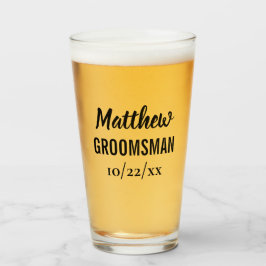 Groomsman Bachelor Party Wedding Favor Beer Pint Glaskopp