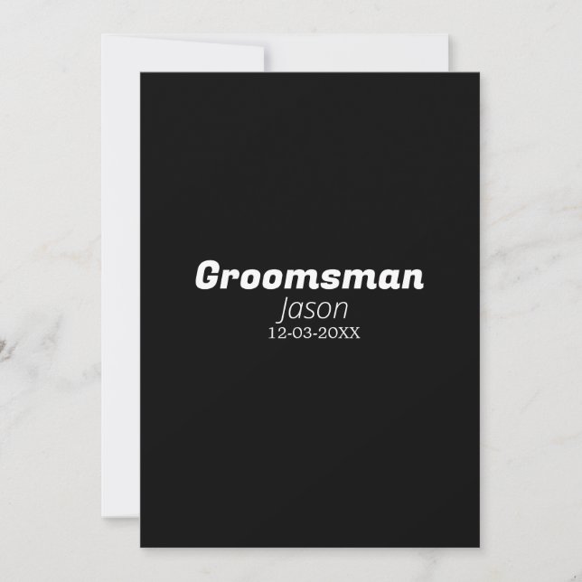 groomsman bachelorette party add name modern simpl inbjudningar (Framsida)