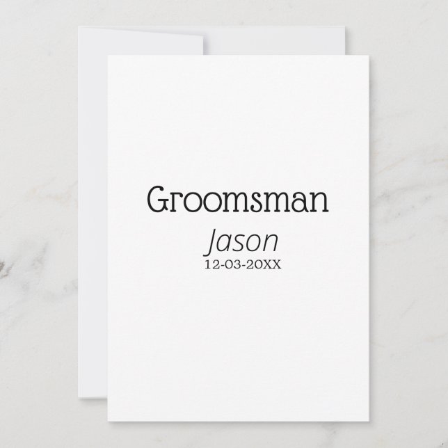 Groomsman bachelorette Party add namn modern simpe Inbjudningar (Framsida)
