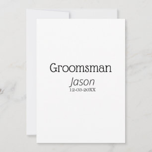 Groomsman bachelorette Party add namn modern simpe Inbjudningar