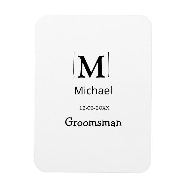 Groomsman bachelorette Party add namn modern simpe Magnet (Vertikal)