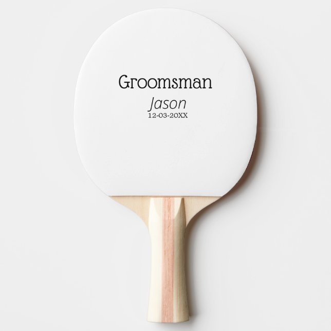 Groomsman bachelorette Party add namn modern simpe Pingisracket (Framsidan)