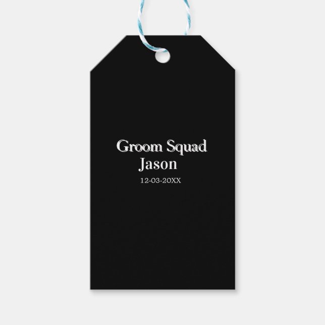 Groomsman bachelorette Party add namn modern simpe Presentetikett (Framsidan)