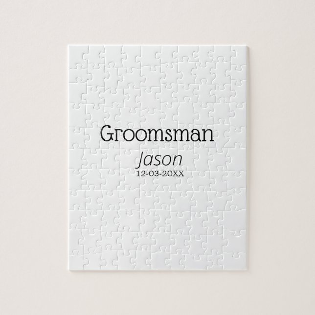 Groomsman bachelorette Party add namn modern simpe Pussel (Vertikal)