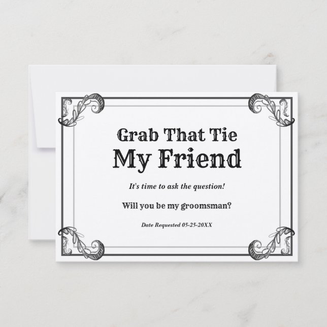 Groomsman begär Vintage Grab den tiden Inbjudningar (Framsida)