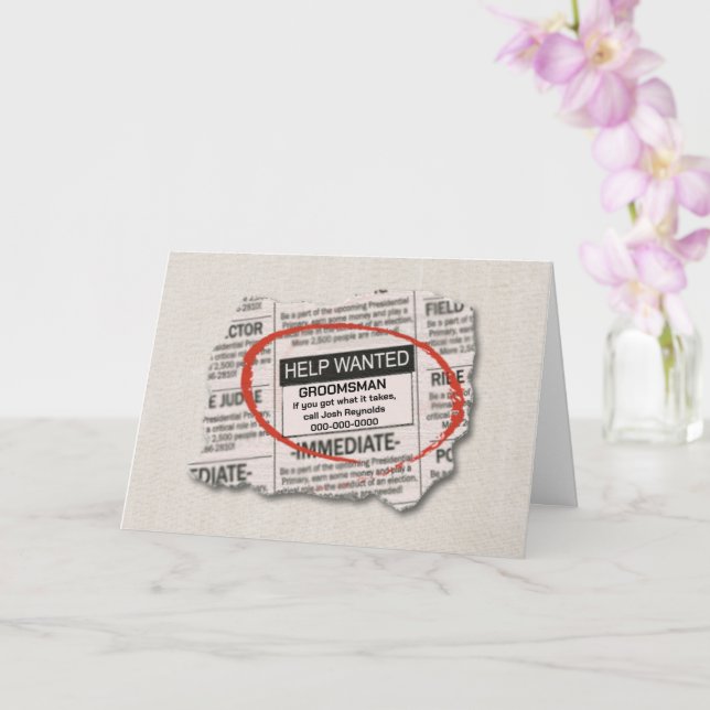Groomsman-begäran vill ha ad kort (Orkide)