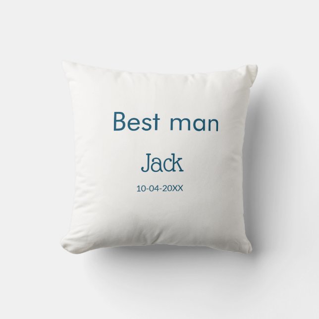 Groomsman best man add namn text bachelorette kudde (Framsida)