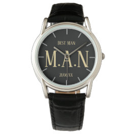 Groomsman Best Man Far Bride Groom Monogrammed Armbandsur