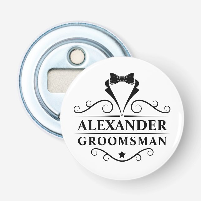Groomsman Black Tie Flasköppnare (Framsidan)