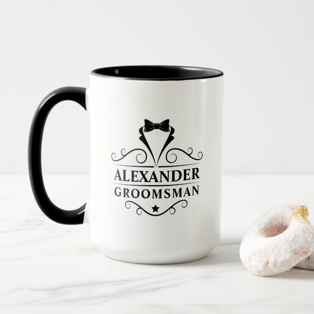 Groomsman Black Tie Mugg (Med munk)