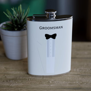 Groomsman Bow Tie Tuxedo Bröllop-kolv Fickplunta