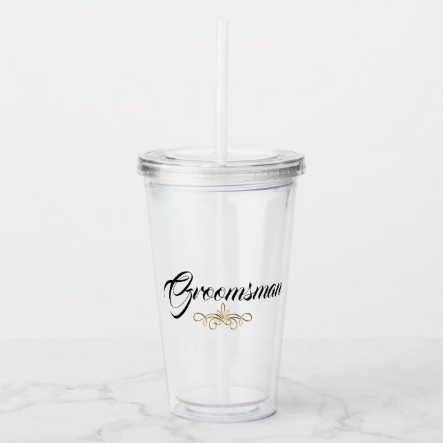 GROOMSMAN BRÖLLOP ACRYLIC TUMBLER TAKE AWAY MUGG (Framsida)