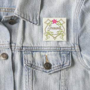 Groomsman Bröllop Badges Knapp