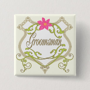 Groomsman Bröllop Badges Knapp