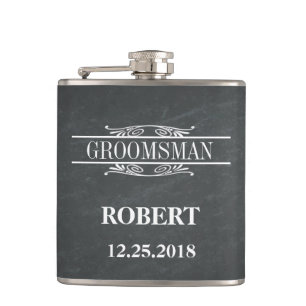Groomsman Bröllop Hip-kolv med kontur Fickplunta