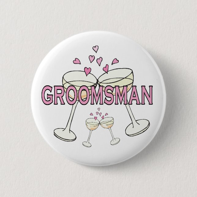 Groomsman Bröllop ID-knapp Knapp (Framsida)