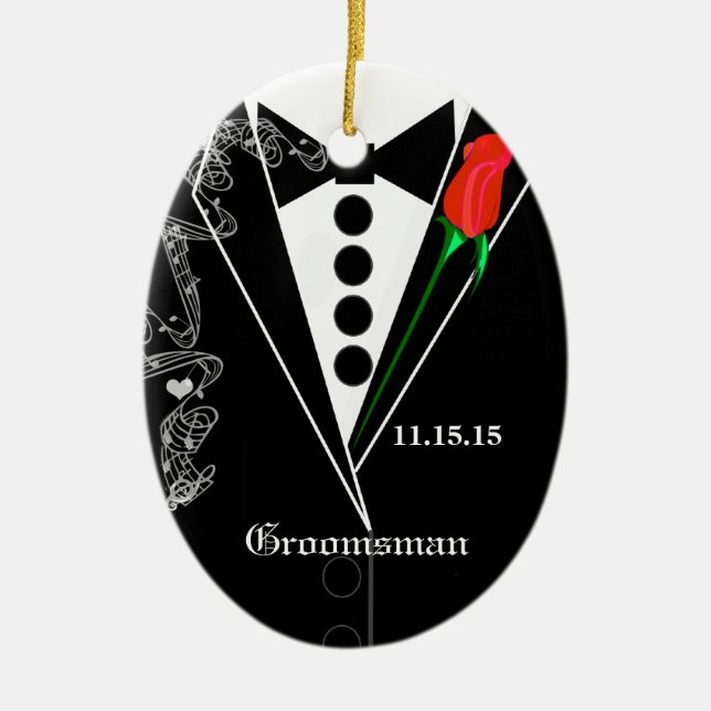 Groomsman Bröllop jul Ornament (Framsidan)