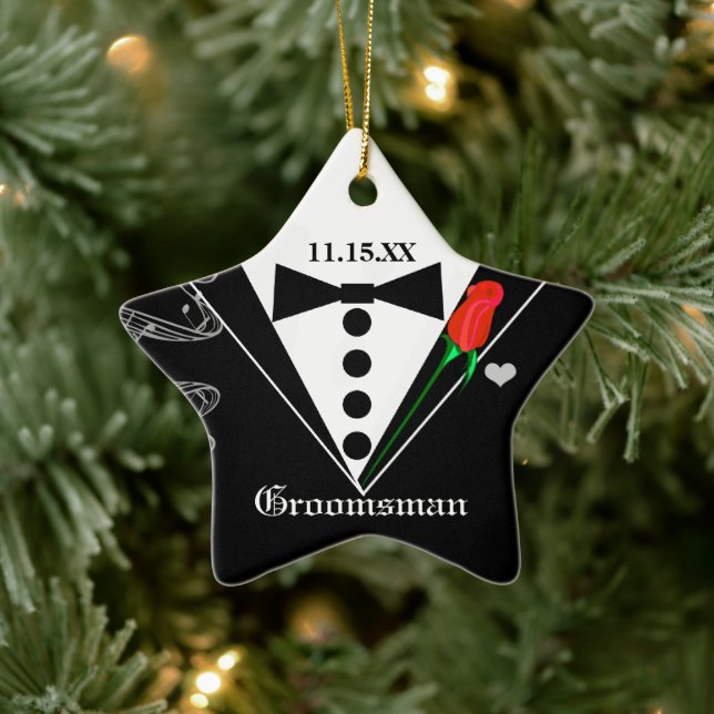 Groomsman Bröllop jul Ornament (Träd)