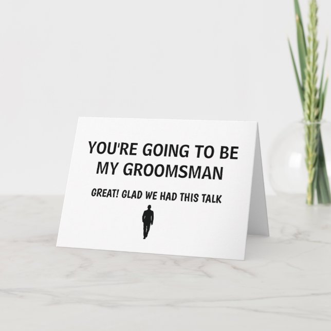 GROOMSMAN BRÖLLOP-kort Tack Kort (Framsida)