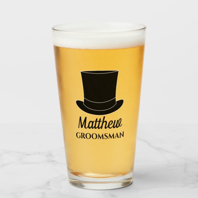 Groomsman bröllop ölglas med eget namn glaskopp (Framsida fylld)