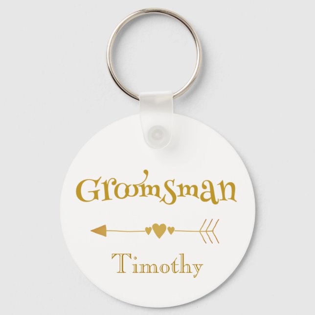 Groomsman bröllop token nyckelring (Framsida)