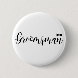 Groomsman bröllop, ungkarlnamn bricka knapp