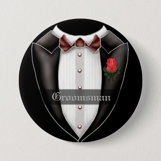 Groomsman Bröllopsfest Button Knapp (Framsida)
