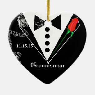 Groomsman Bröllopsfest för julprydnad Julgransprydnad Keramik