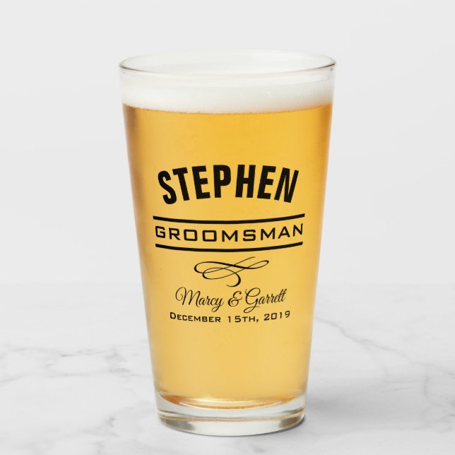 GROOMSMAN BRÖLLOPSFEST TUMBLER GLASS GLASKOPP (Framsida fylld)