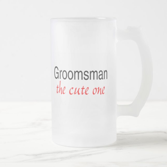 Groomsman (den gulliga) frostat ölglas (Höger)