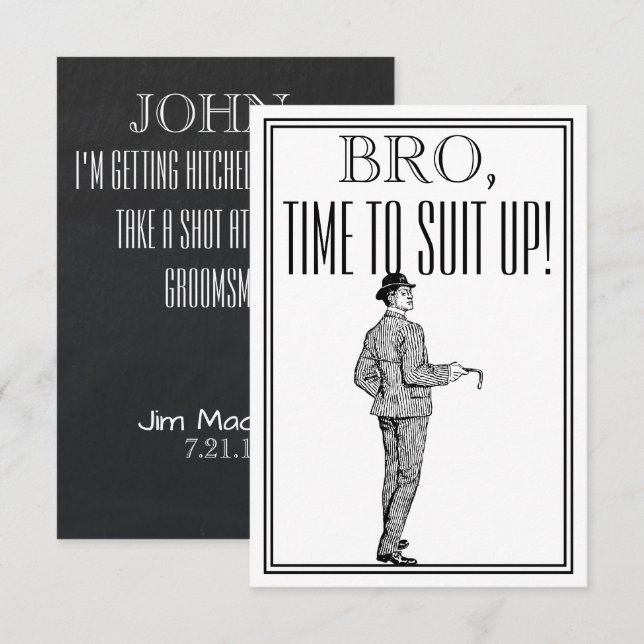 Groomsman eller bäst inbjudan för (Fram/baksida)