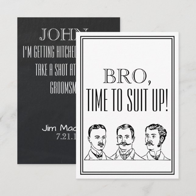 Groomsman eller Best Man Frieri inbjudan till Vint (Fram/baksida)