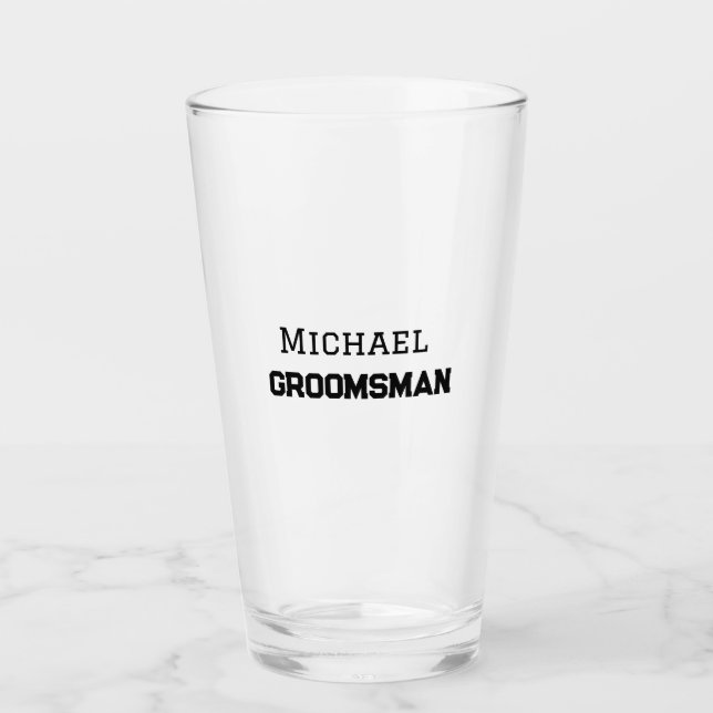 Groomsman, enkelt minimum add namn modern maskculi glaskopp (Framsida)