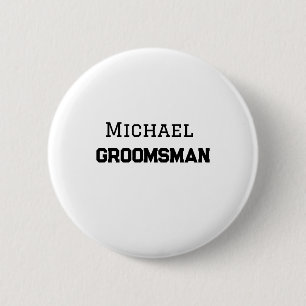 Groomsman, enkelt minimum add namn modern maskculi knapp
