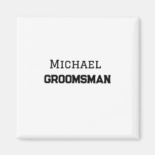 Groomsman, enkelt minimum add namn modern maskculi magnet