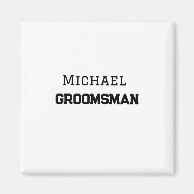 Groomsman, enkelt minimum add namn modern maskculi magnet (Framsidan)