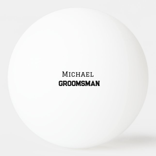 Groomsman, enkelt minimum add namn modern maskculi pingisboll (Framsidan)