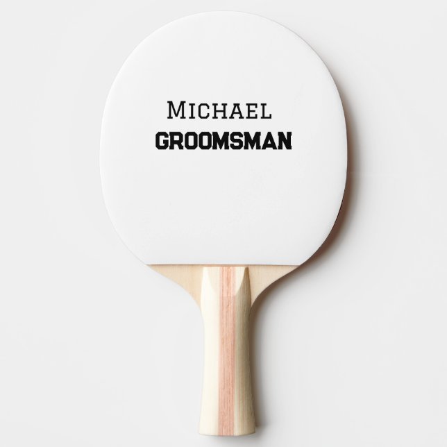 Groomsman, enkelt minimum add namn modern maskculi pingisracket (Framsidan)